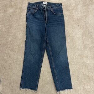 Agolde Women's Dark Blue Ankle Jeans